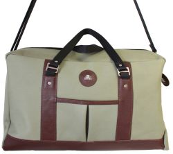 green canvas holdall